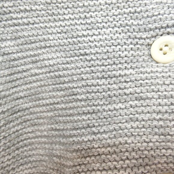 Baby Gap Sherpa Lined Gray Garter Knit Hoodie Jacket 6–12M Cozy Winter Neutral - Picture 9 of 9